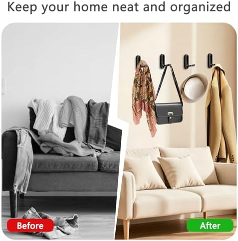 Foldable Wall Hooks, 40lb Heavy Duty, Zinc Alloy, 6 Pack - Image 4