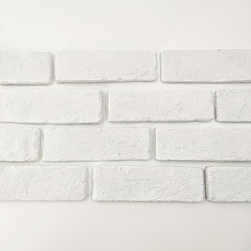 40 Pcs White Thin Brick Veneers, 2.4" x 7.9" Wall Brick, 3D Faux Brick - Image 6