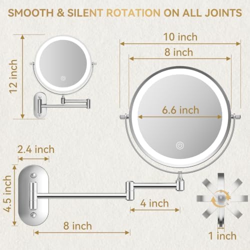 Auxmir 1X/30X Wall Mounted Makeup Mirror - Image 6