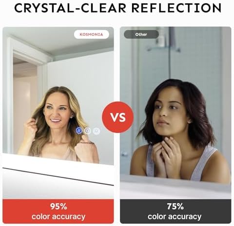 Kosmonia 32x48 Inch Large LED Bathroom Mirror, Front & Backlit - Image 4