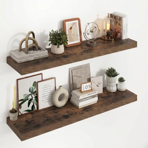 Acovy 40in Floating Shelves, 3D Textured Wood Grain, 1.5"x9.25" Extra Deep by Acovy