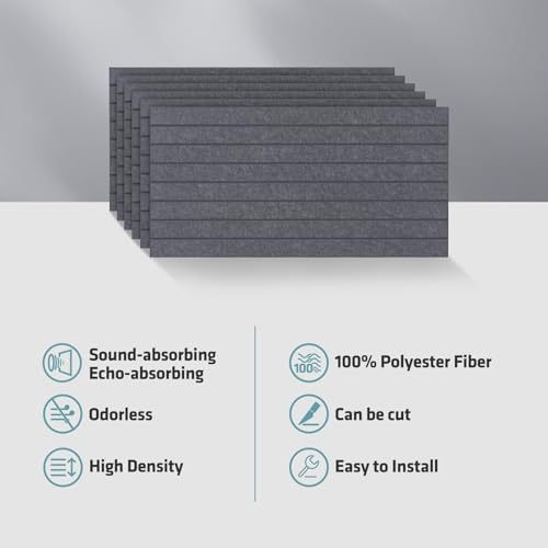 6 Pack 47.2"x23.6" Acoustic Panels, Sound Absorbing Panels, Heather Grey - Image 4