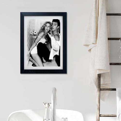 Carrie and Mr Big in Toilet Decor Framed Black and White Bathroom Wall Art - Image 6