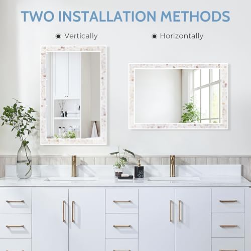 Tanmicoshomy Bathroom Rectangle Mirror 24 x 36 Inch, Coastal Wall Decor - Image 5