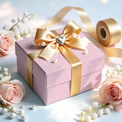 Light Pink Peel and Stick Wallpaper Iridescent Glitter Vinyl Roll - Image 5