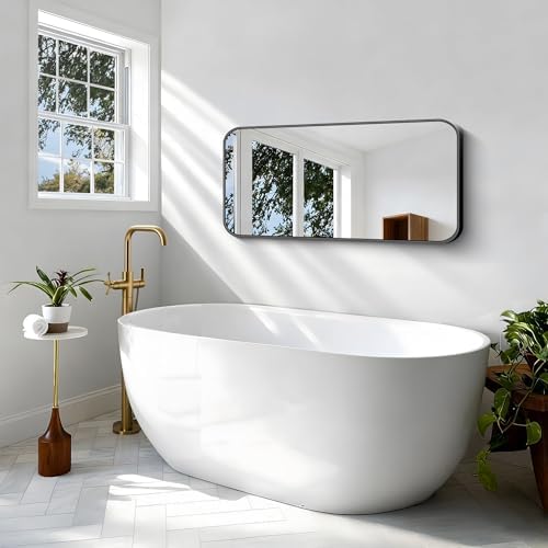 BONEWEI 20x40 inch Bathroom Mirror, Wall Mounted Bathroom Frame Vanity Mirror - Image 5