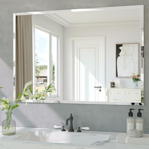 Frameless Bathroom Mirror by Unknown