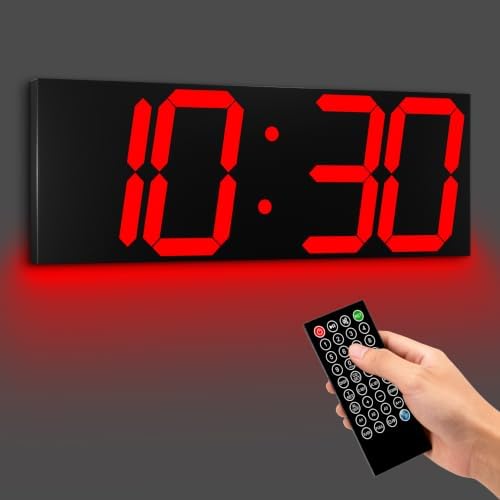 CHKOSDA 18.7" Digital Wall Clock, 164ft Visibility by CHKOSDA