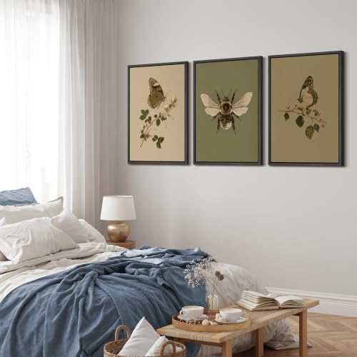 MUDECOR Framed Canvas Print Wall Art Set Butterfly Bee Set - Image 3