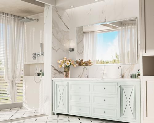 Keonjinn 60 x 36 Inch Large Frameless Bathroom Mirror - Image 2