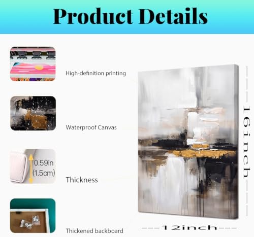 Neutral Abstract Landscape Textured Modern Wall Art - Image 3