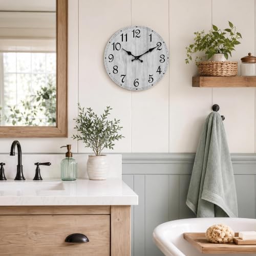 12 Inch Wall Clock, Silent Battery Operated Analog Clock - Image 5