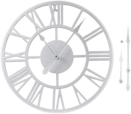 Metal Wall Clock Roman Numerals Battery Operated Decor Clock Silent Non-Ticking by BAKBRAND