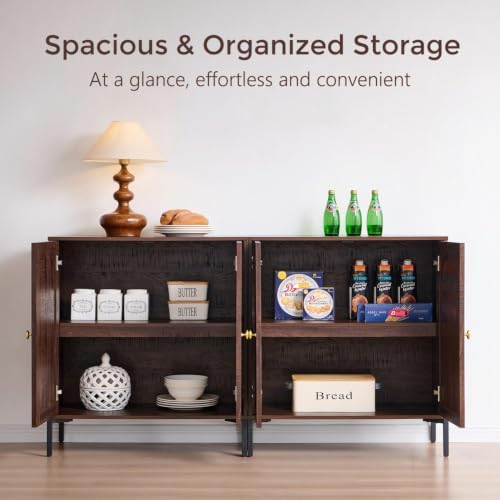 IFGET 123.5" W Modern Arched Sideboard Buffet Cabinet - Image 3
