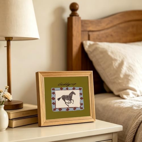 Framed Western Cowboy Wall Art Horse Giddyup Canvas Print Decor - Image 2