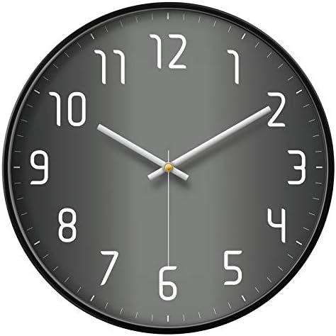 Silent Non-Ticking Analog Wall Clock, Gradient Black by SCOAGE