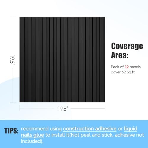 STICKGOO 3D Slat Wall Panels, PVC Fluted Wall Decor, 12 Tiles - Image 5