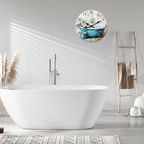 XNM Farmhouse Bathroom Wall Clock Battery Operated 16 Inch - Image 4