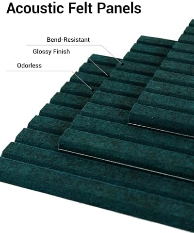 12 Pack Self-Adhesive Acoustic Wall Panels-Dark Green - Image 3