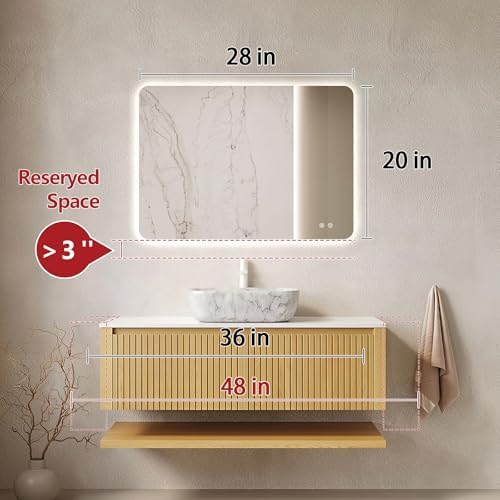 Niccy Rectangle LED Bathroom Mirrors, Backlit Vanity Wall Mirror - Image 2