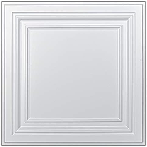 Art3d PVC Ceiling Tiles, 3D Plastic Sheet in White, 2 x 2 ft by Art3d