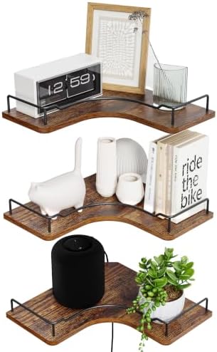 L-Shaped Corner Floating Shelves Wall Mounted Set of 3 by FNBAR
