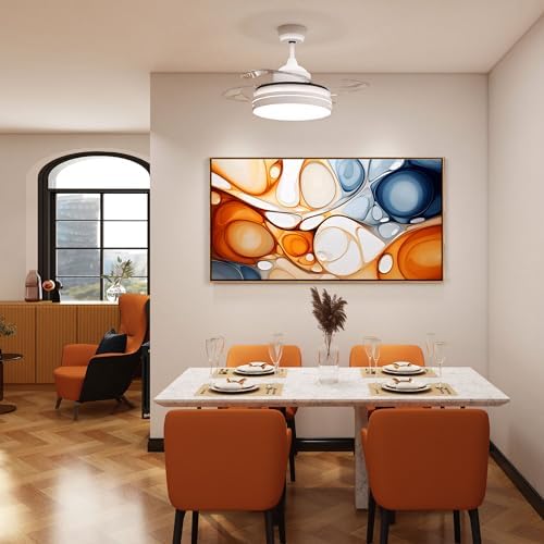 KLAKLA Orange and Blue Abstract Wall Art - Image 5