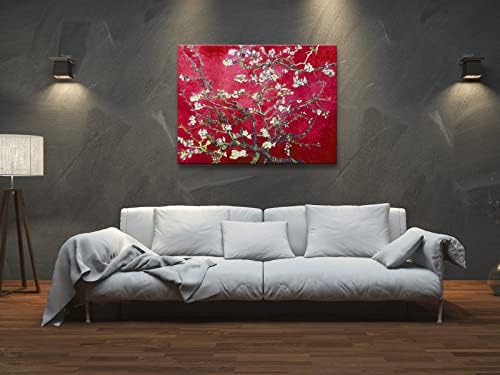 Wieco Art Extra Large Red Almond Blossom Tree Vincent Van Gogh Paintings - Image 5