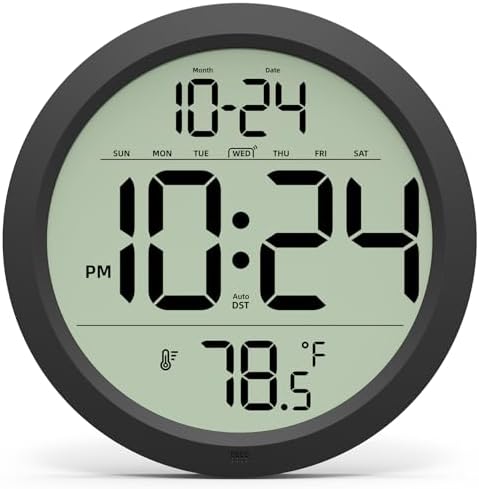 Digital Wall Clock Battery-Operated, 8 Inch Small Decorative Modern Wall Clock by DigitalClocks