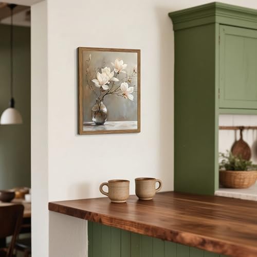 Framed Flower Canvas Wall Art, Elegant Nature Still Life Botanical Artwork - Image 6