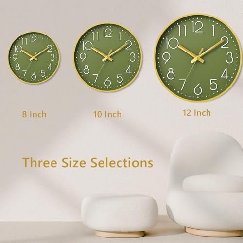 DAXSMY Wall Clock 8 Inch Green Decorative, Battery Operated Silent - Image 5