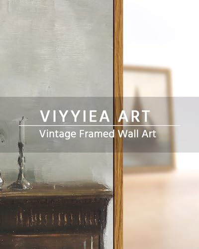 VIYYIEA Vintage Women Large Framed Wall Art, Woman Standing Reading Paintings - Image 4