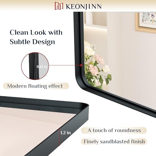 Keonjinn 24 x 32 Inch Black Bathroom Mirrors - Image 3