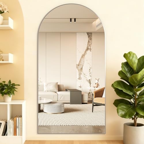 Arched Floor Mirror 78“x38 Silver Arch Full Length Mirror - Image 6