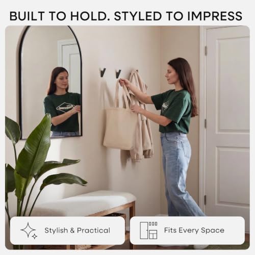 Homeforia Walnut Coat Hook, High-End Wood & Metal, Modern Design - Image 2