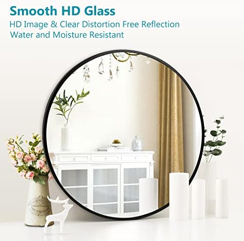 Black Round Mirror 22 Inch, Wall Circle Mirror - Image 6