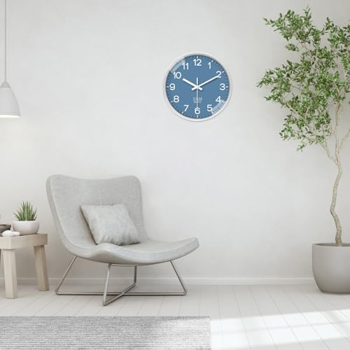 XNM 14 Inch Blue Minimalist Wall Clocks Battery Operated - Image 5