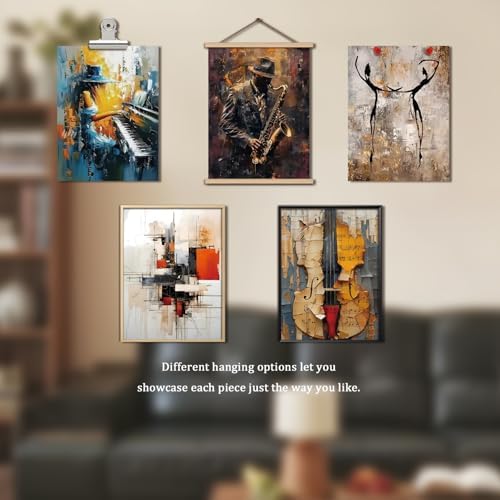 Modern Abstract Music Wall Art Set of 6, Unframed Canvas Posters Prints - Image 3