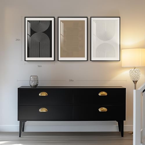 Framed Boho Neutral Abstract Wall Art Set, 3 Piece Canvas Prints, 16x24 In - Image 4