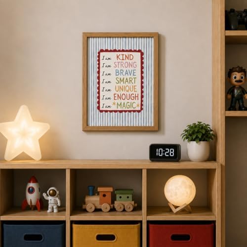 Framed Kids Inspirational Wall Art I Am Kind I Am Strong Affirmation Decor - Image 6