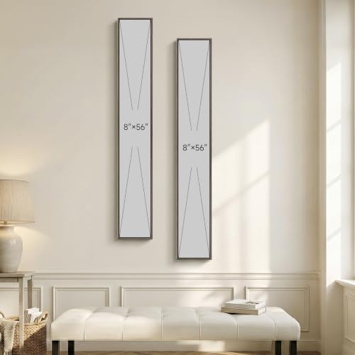 Framed Neutral Beige Abstract Vertical Wall Art Set - Image 6