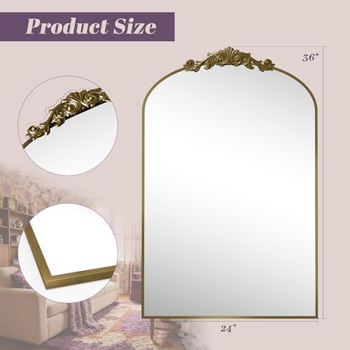 Arched Wall Mirror, Retro Decorative Wall Mirror - Image 6