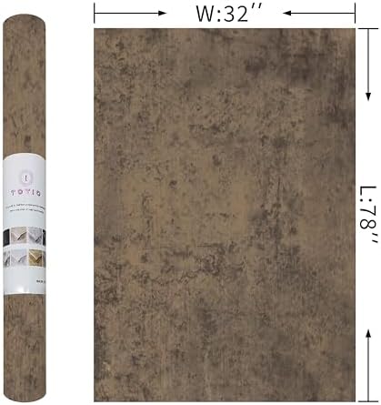 TOTIO 32x78inch Wide Concrete Wallpaper Peel and Stick Dark Brown Countertop - Image 7