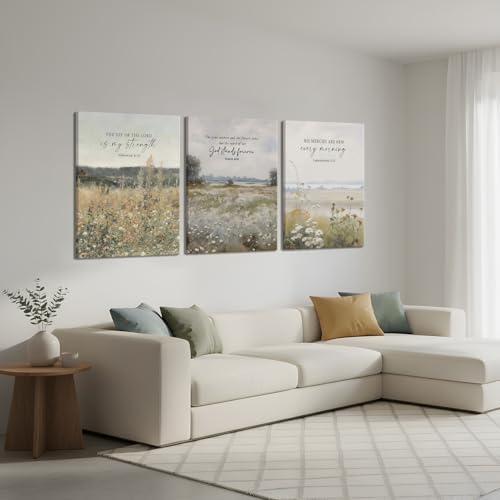 GJJXYCZF Christian Bible Verse Wall Art Jesus Scripture Floral Canvas Wall - Image 3