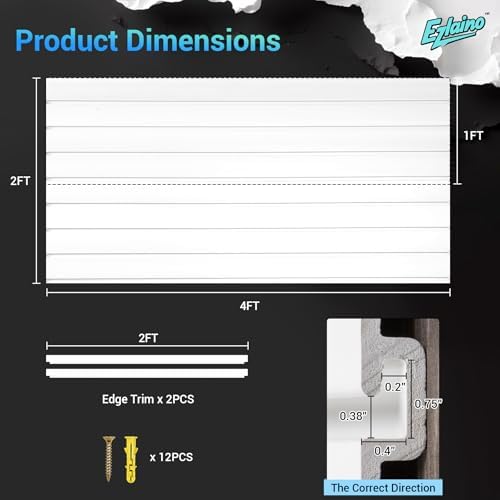 Ezlaino Slatwall 4 FT x 2 FT, PVC Slat Wall Paneling Garage Wall Organizer - Image 2