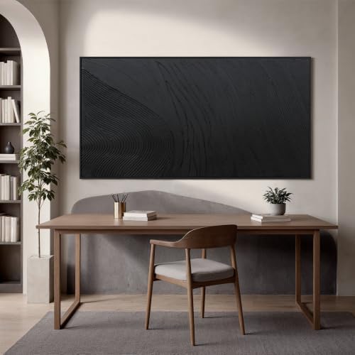 Large Black Abstract Wall Art Modern Hand-Drawn Canvas Wall Art Decor - Image 5