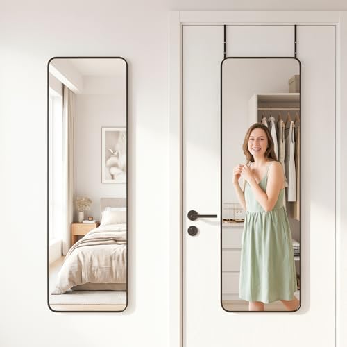 Antok 48"x14" Over the Door Full Length Mirror, Hang or Floor Stand by AntokMirror