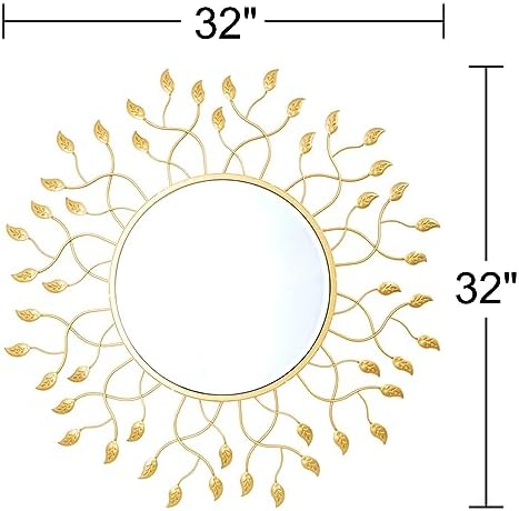 Chende 32" x 32" Large Mirror for Living Room Decor, Round Wall Mirror - Image 6