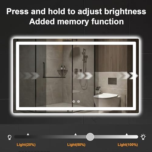 LED Bathroom Mirror with Lights, 30 x 50 Lighted Vanity Wall Mirror - Image 5
