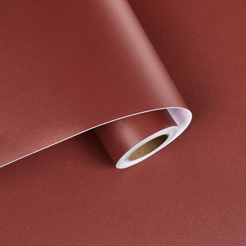 15.7x317 Burgundy Red Peel and Stick Wallpaper Solid Color Burgundy Contact - Image 6